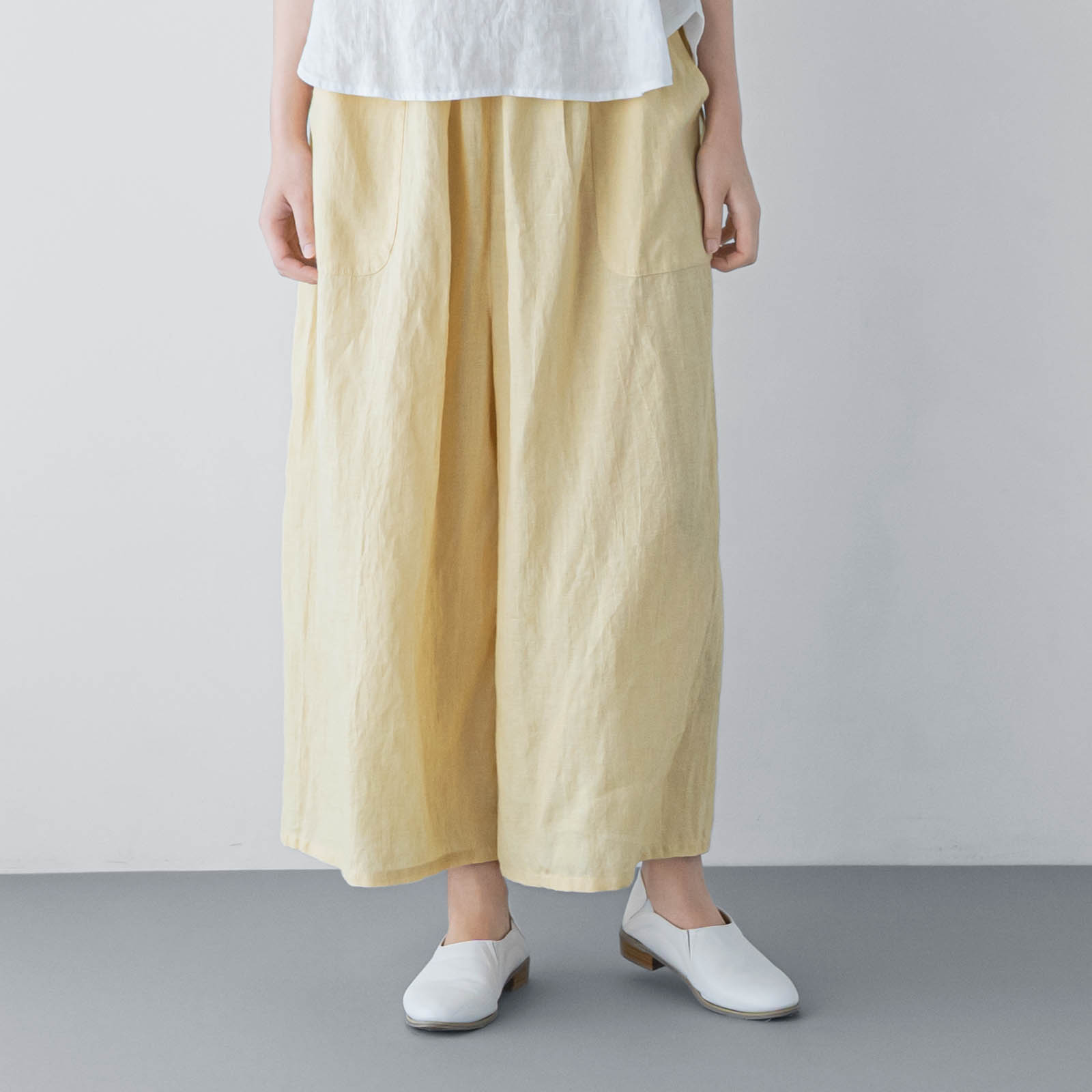H13 ワイドパンツ _ ライムライト