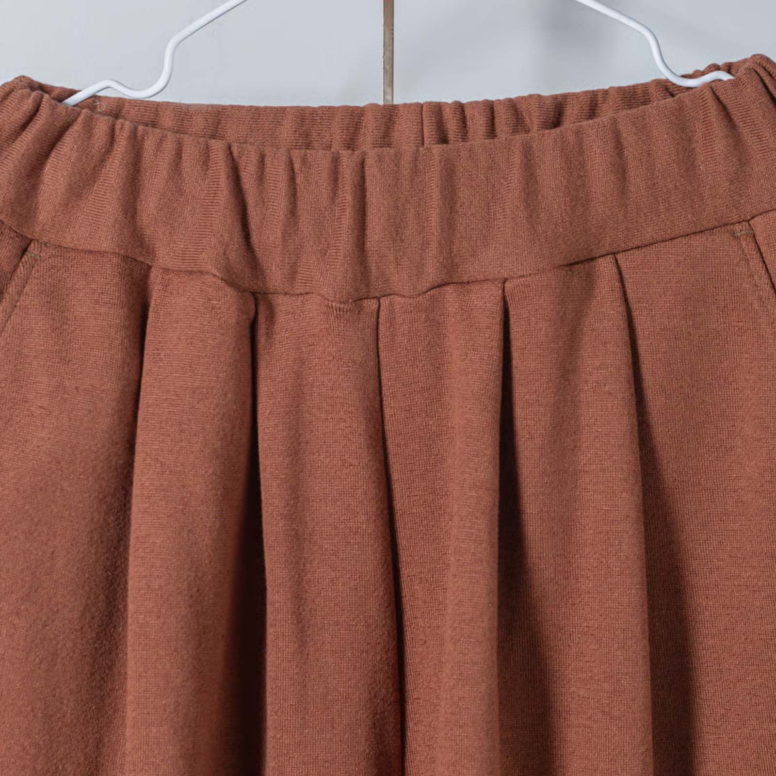 ARTE POVERA _ リネンコットン裏毛 _ 2タックワイドパンツ _ カーキオリーブ