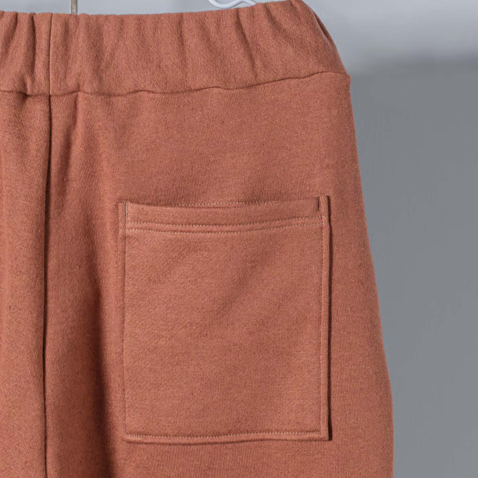 ARTE POVERA _ リネンコットン裏毛 _ 2タックワイドパンツ _ カーキオリーブ