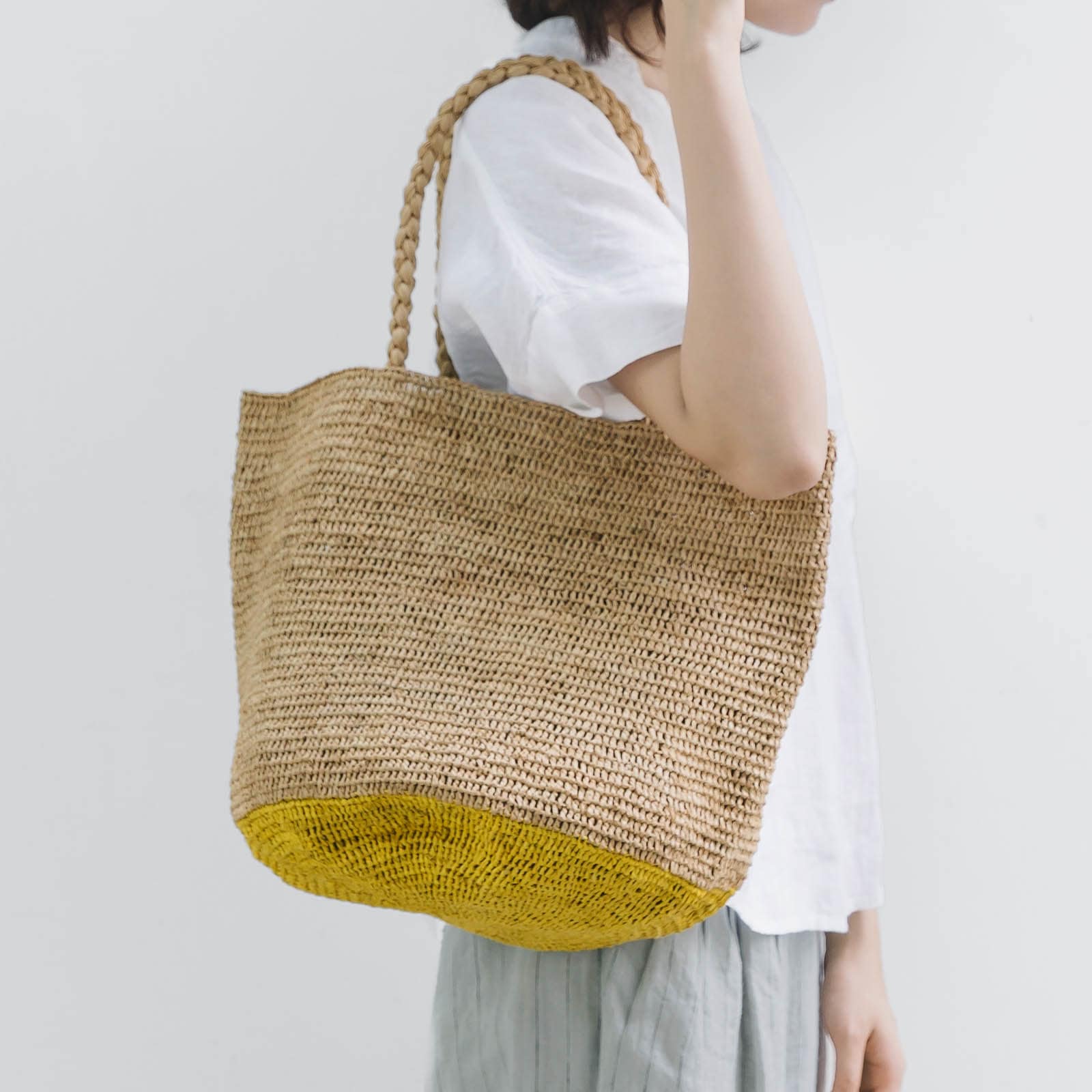 ALICE ラフィアバッグ Yellow
