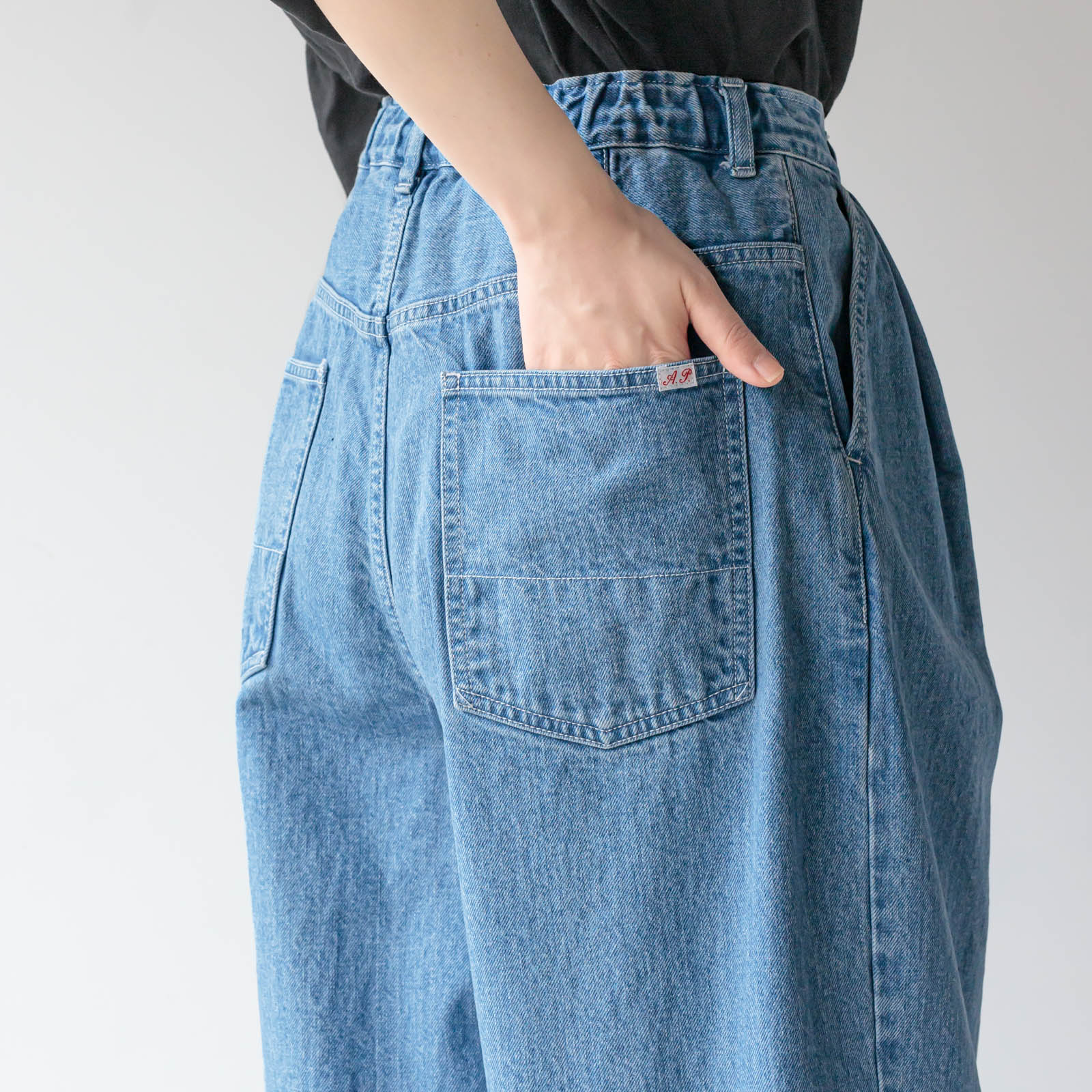 デニム 2タックパンツ _ ダーク