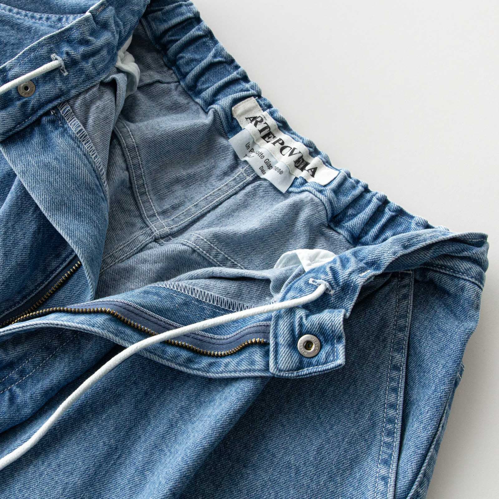 デニム 2タックパンツ _ ダーク