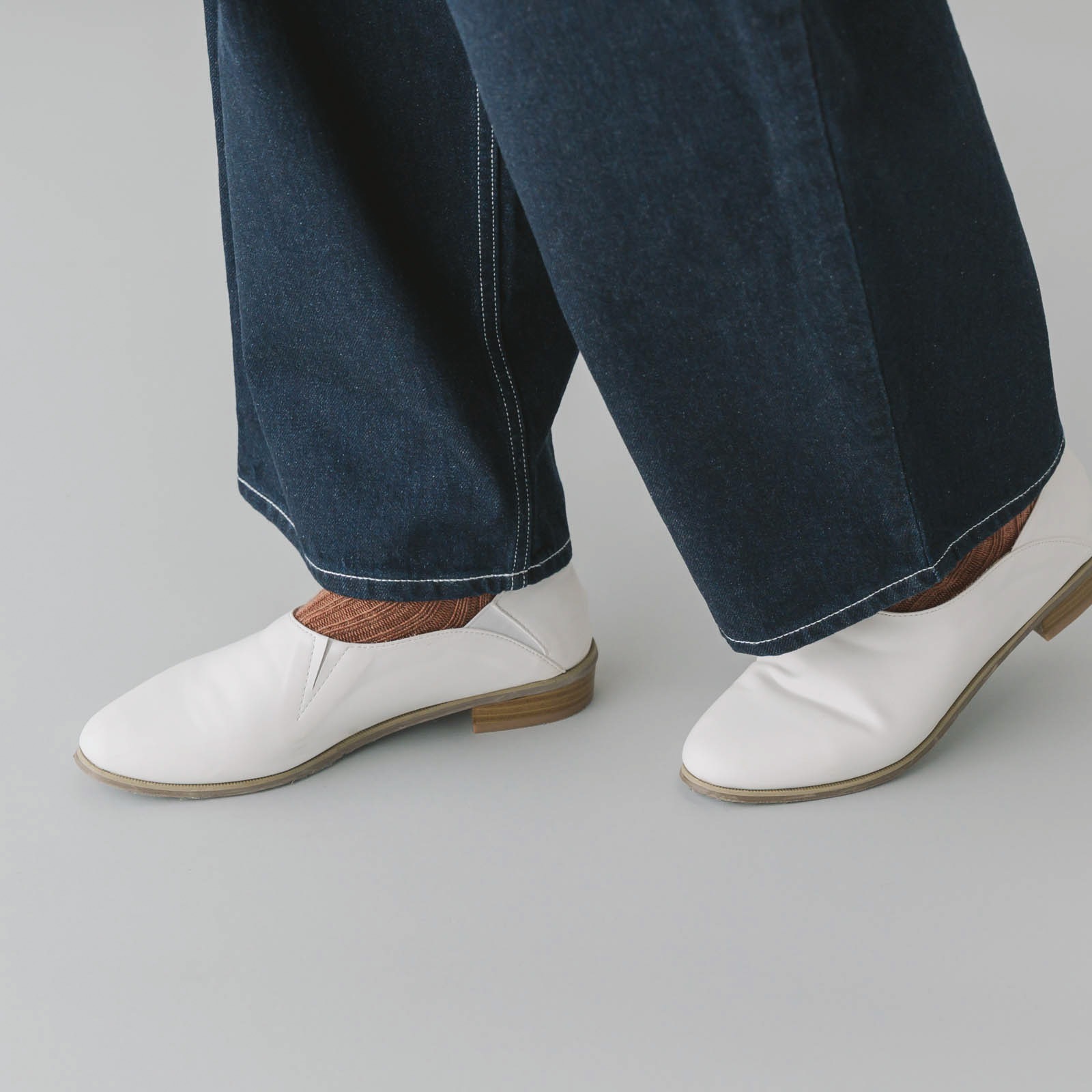 デニム 2タックパンツ _ ダーク