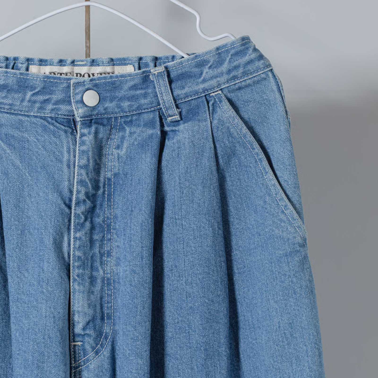 デニム 2タックパンツ _ ダーク