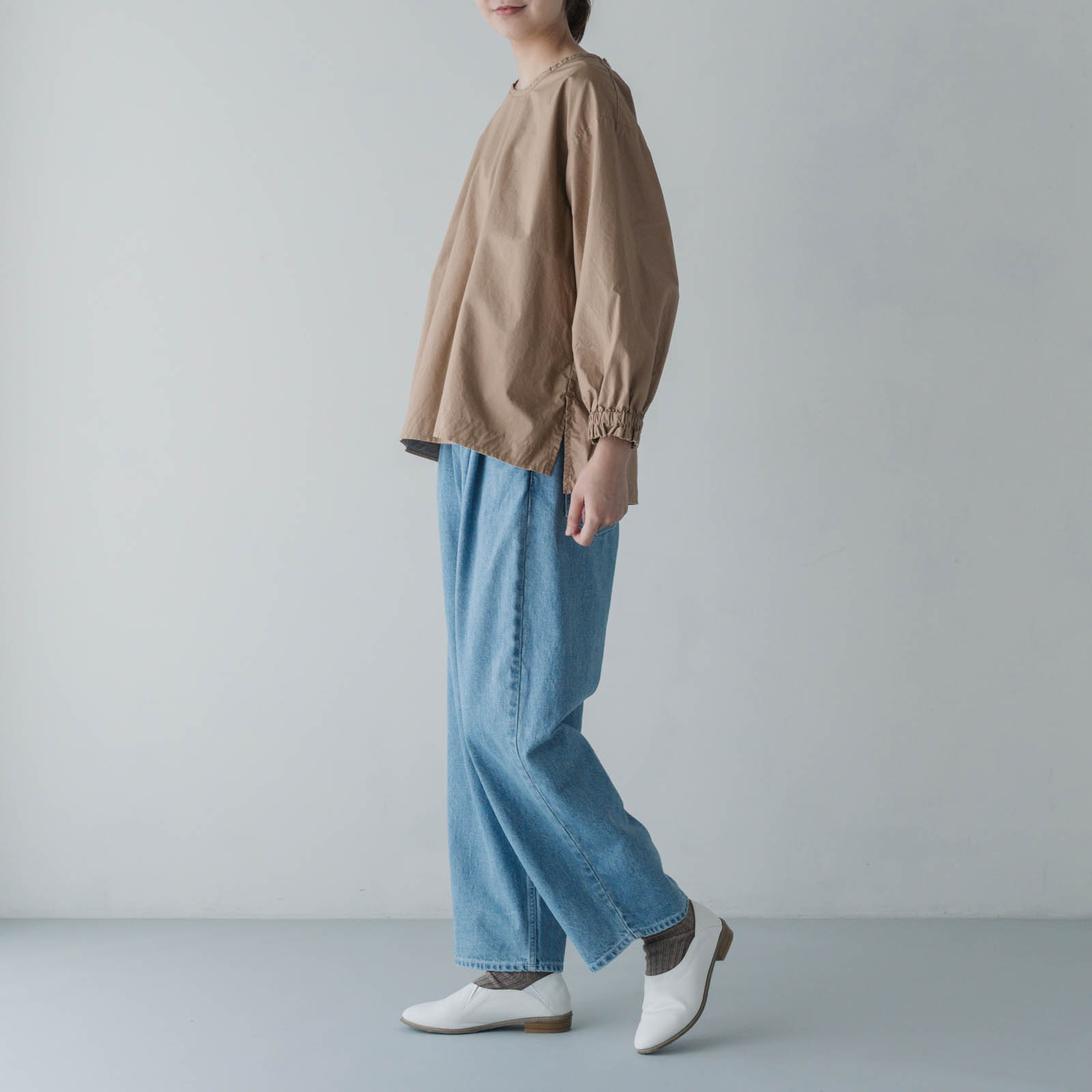 デニム 2タックパンツ _ ダーク