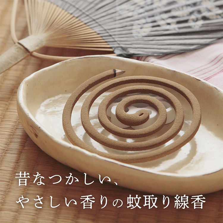 昔ながらの天然除虫菊蚊取りせんこう 30巻入 天然素材100% 線香立付