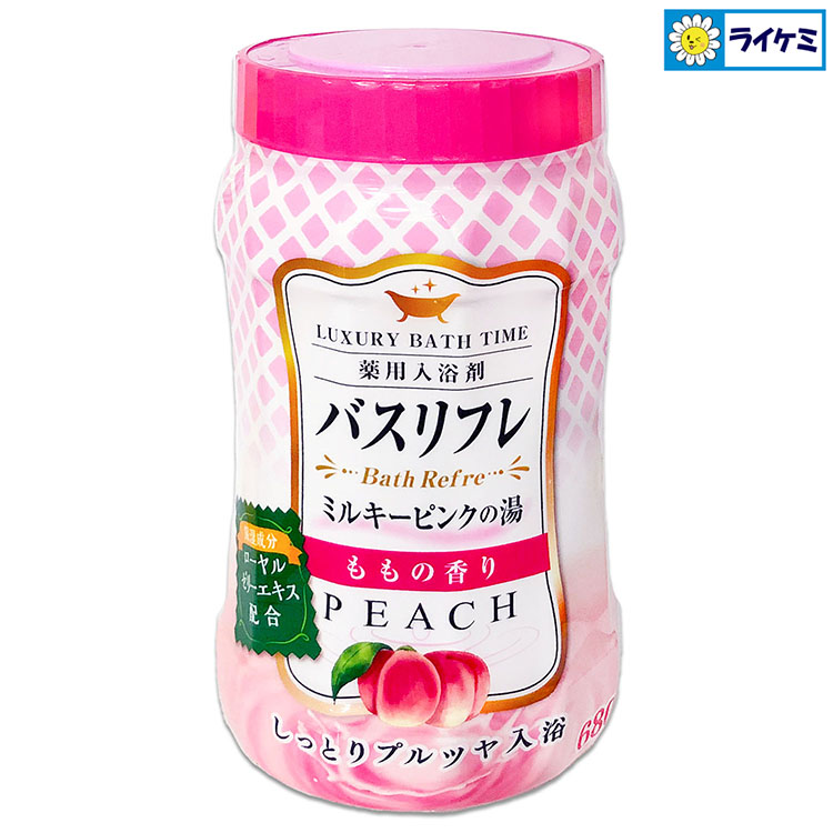 バスリフレ ミルキーピンクの湯 ももの香り 薬用入浴剤 680g