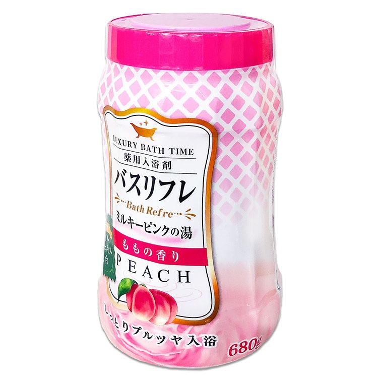 バスリフレ ミルキーピンクの湯 ももの香り 薬用入浴剤 680g