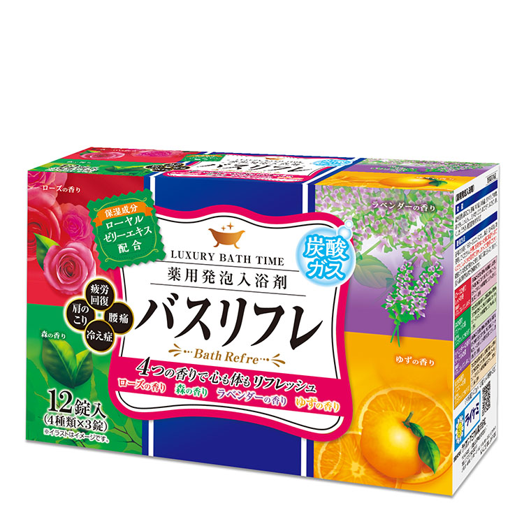 バスリフレ 薬用発泡入浴剤 12錠入 炭酸ガス 4つの香り | | ライケミ