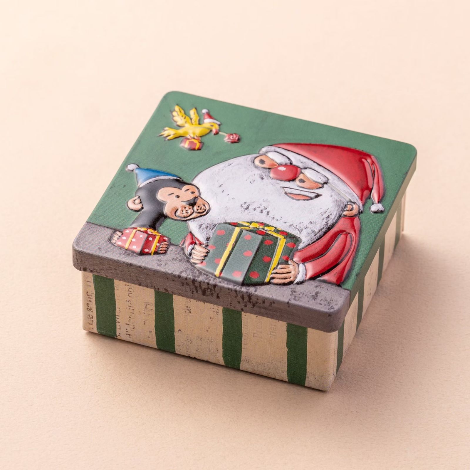 ライオンサブレのミニクッキー缶“サルくんとサンタさん” | クリスマス