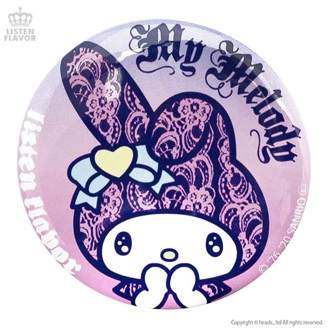 ときめきマイメロディ缶バッジ（57mm） ／マイメロディ×リッスン