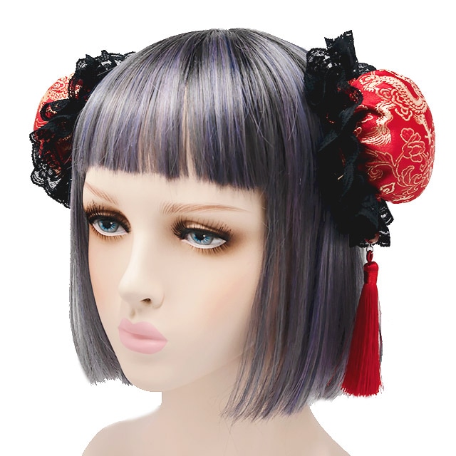 hidolatral チャイナジャージお団子カバー レッド ゆめかわチャイナお団子カバー【赤×レッド】／ Larme doll