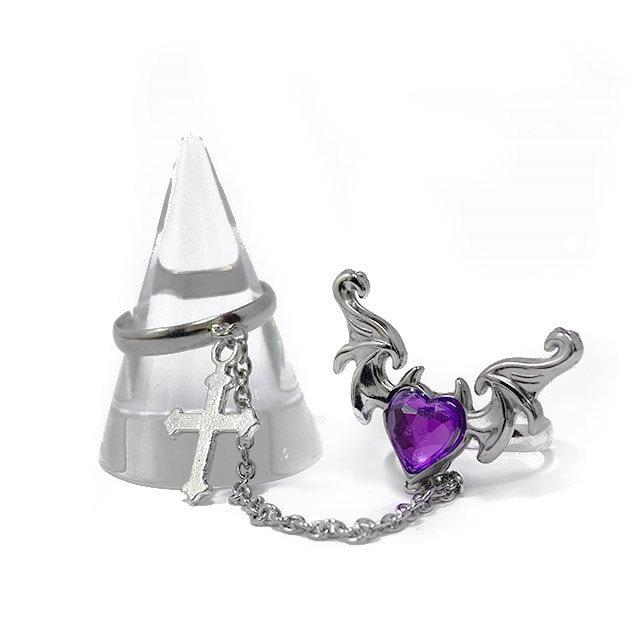 小悪魔ハートのチェーンリング【LISTEN FLAVOR限定カラー/紫