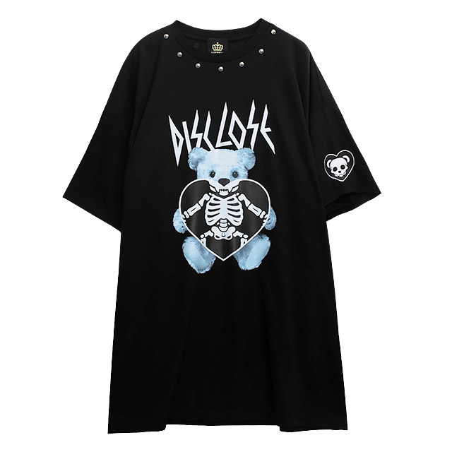 スケルトンベア スタッズビッグTシャツ 【BLACK】｜LISTEN