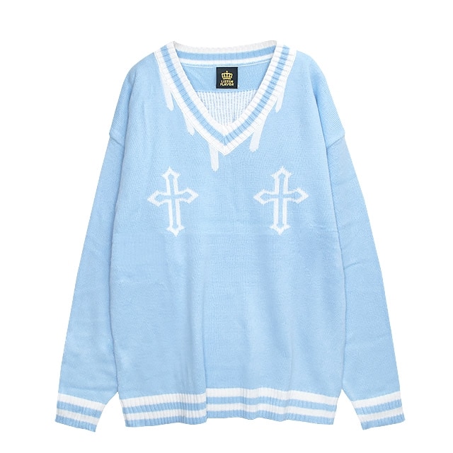 LISTEN FLAVORåե졼СŷȤΥƥ饤 Vͥå˥åȡL.BLUEWHITE