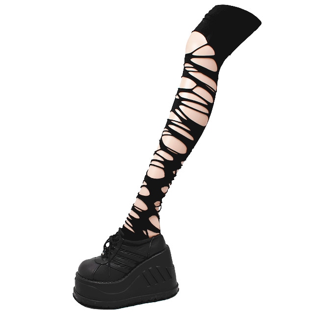 ダメージパンクタイツ【BLACK】 /リッスンセレクト｜LISTEN FLAVOR