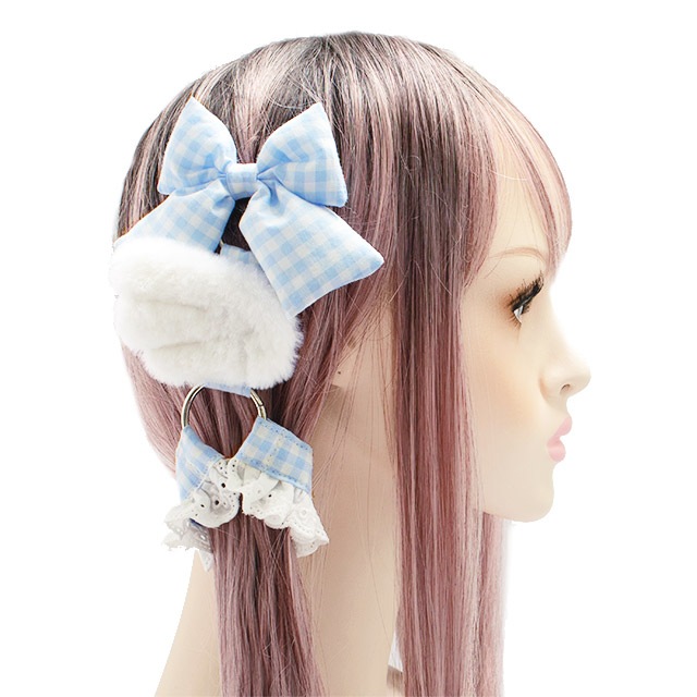 ツインテールハーネス【ふわふわ天使/LIGHT BLUExWHITE】／ melonDOLL