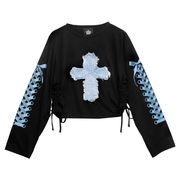 LISTEN FLAVOR����å���ե졼�С���������y2k���㡼��󥰥ȥåץ���BLACK��