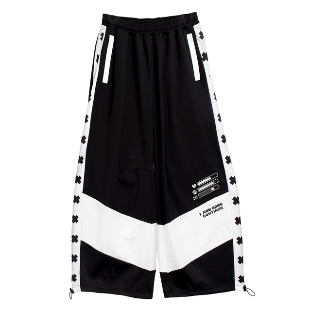 ゲーミング切替ジャージパンツ【WHITE×BLACK】｜LISTEN FLAVOR