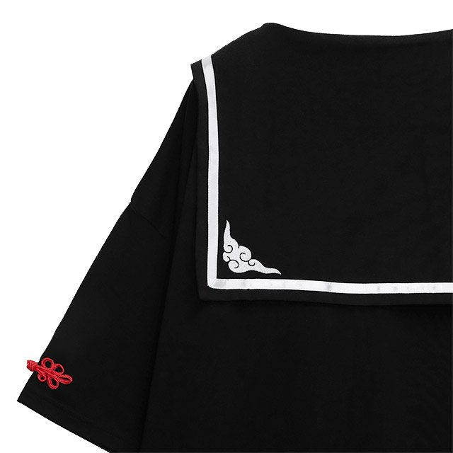 タッセルチャイナセーラーワンピ【BLACK】｜LISTEN FLAVOR  