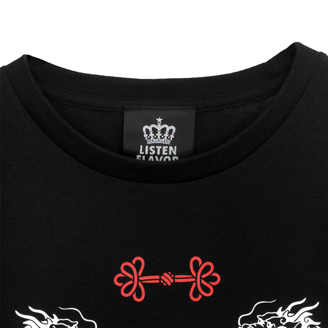 LISTEN FLAVOR����å���ե졼�С����ɥ饴����㥤��T����ġ�BLACK��RED��