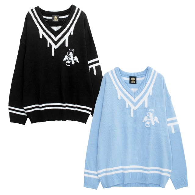 【10月21日発売：予約特典ポイント10倍！！】LISTEN FLAVOR　リッスンフレーバー　堕天使のメルティライン ニットトップス【BLACK】