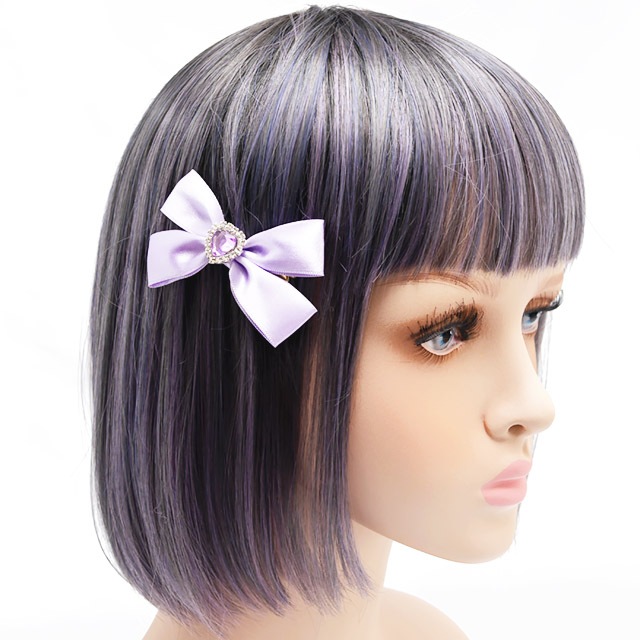 k-ai様♡ビニールフリフリリボンクリップ キャンディハーツ Fancy キラキラミニリボンクリップ 【LIGHT PURPLE】 ／Kuuai｜LISTEN