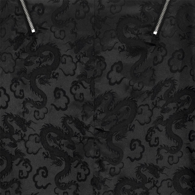 虎と牡丹のチャイナシャツ【BLACK】｜LISTEN FLAVOR(リッスン