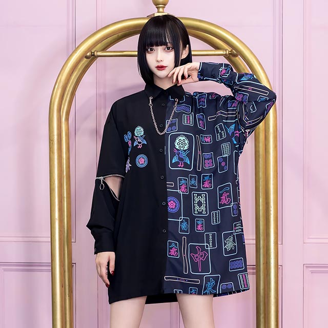 堕天使の肋骨シャツ【TWO-TONE】｜LISTEN FLAVOR(リッスン