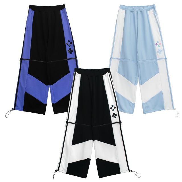 【9月9日発売：予約特典ポイント10倍！！】LISTEN FLAVOR　リッスンフレーバー　ゲーミング2WAYジャージパンツ【WHITE×BLACK】