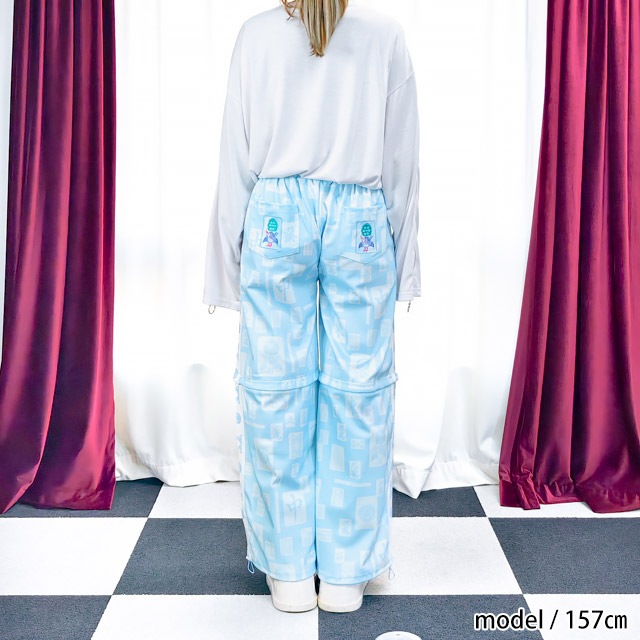 リッスンフレーバー　2wayサイドラインジャージパンツ サイバー麻雀2WAYジャージパンツ【L.BLUE】｜LISTEN FLAVOR
