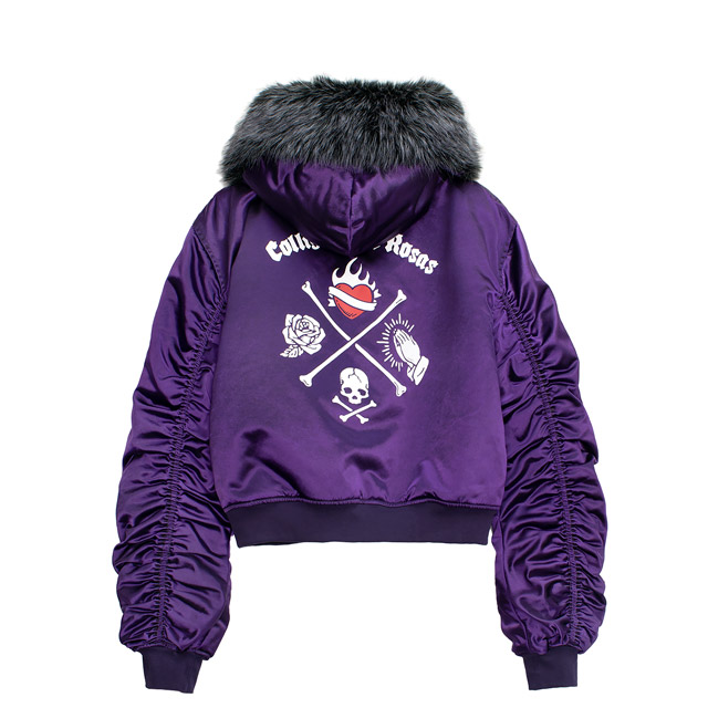 トップス maimia Manon Cardi FLASH - PURPLE RAIN Floral Motif Glitter Knit Cardigan