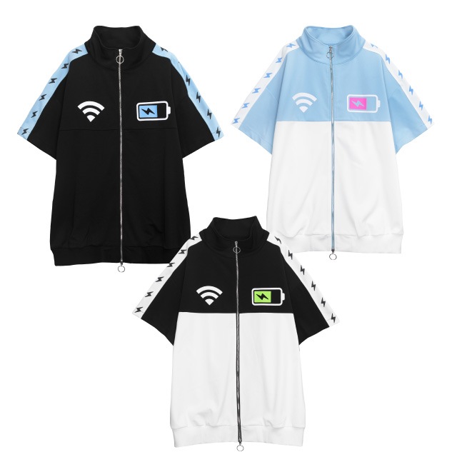 【3/25(土)発売！！】LISTEN FLAVOR　リッスンフレーバー　只今充電中半袖ジャージ【BLACK×WHITE】