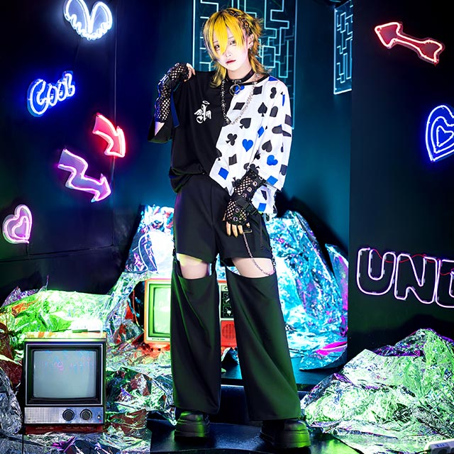 絶対領域2WAYパンツ【BLACK】｜LISTEN FLAVOR(リッスン