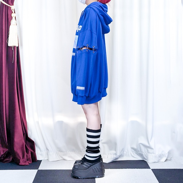 パラノイアキャット 袖リングパーカー【BLACK】｜LISTEN FLAVOR