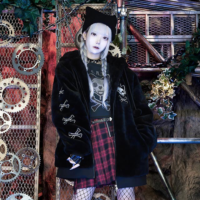 猫耳スカルキャットファーブルゾン【MYSTIC PURPLE】｜LISTEN FLAVOR