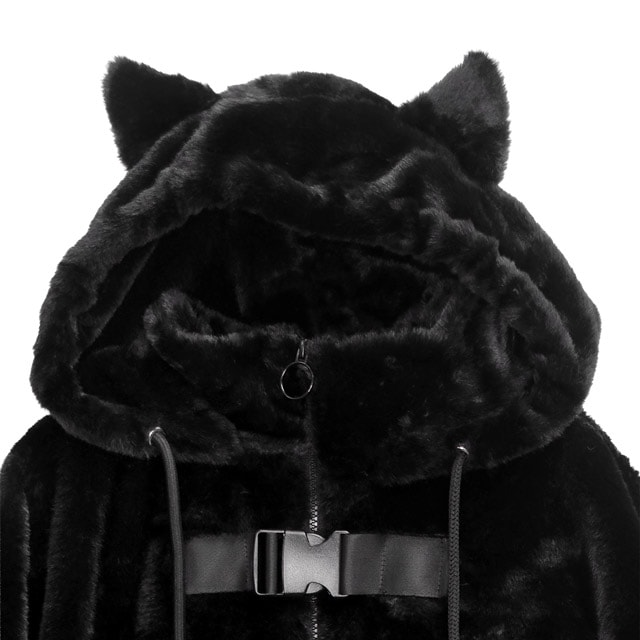 猫耳麻雀ファーブルゾン【BLACK】｜LISTEN FLAVOR(リッスンフレーバー