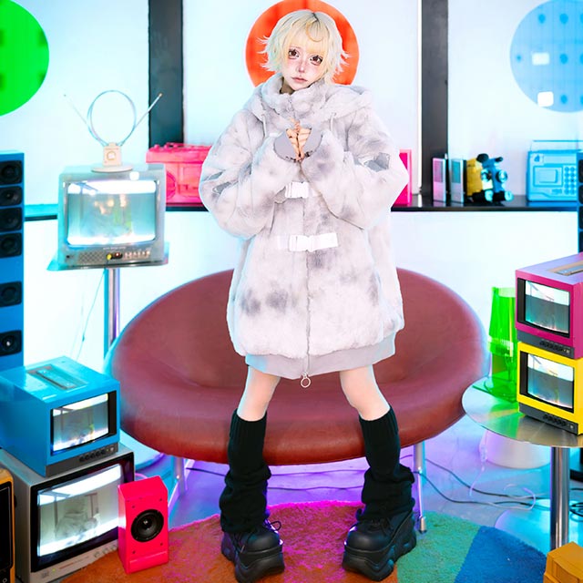 猫耳麻雀ファーブルゾン【MISTY WHITE】｜LISTEN FLAVOR(リッスン