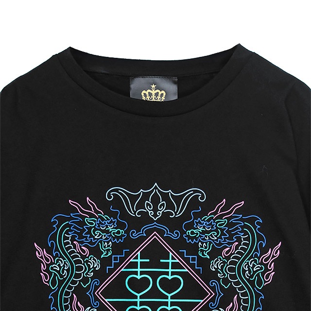 LISTEN FLAVORネオンサイン柄半袖Tシャツバニーガールラベンダー大きめ LISTEN FLAVORネオンサイン柄半袖Tシャツバニーガールラベンダー