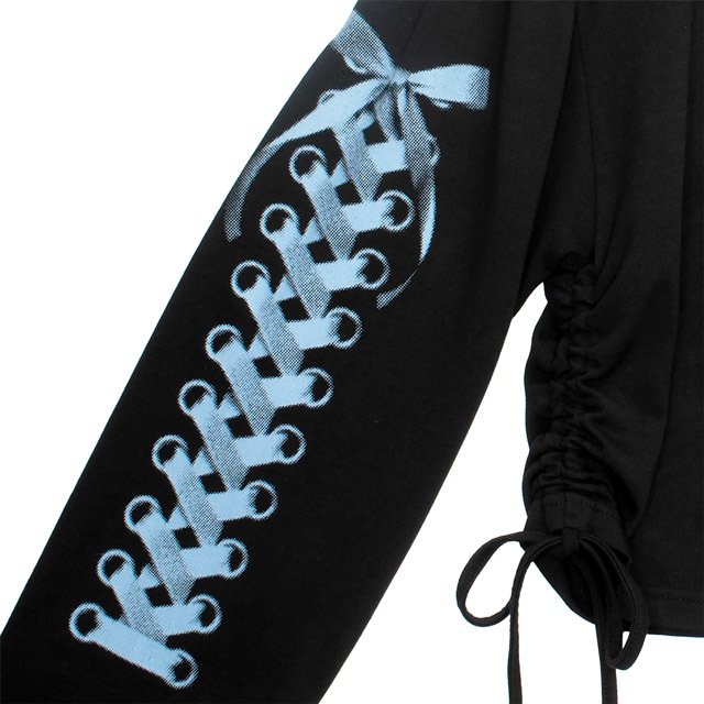 LISTEN FLAVOR����å���ե졼�С���������y2k���㡼��󥰥ȥåץ���BLACK��