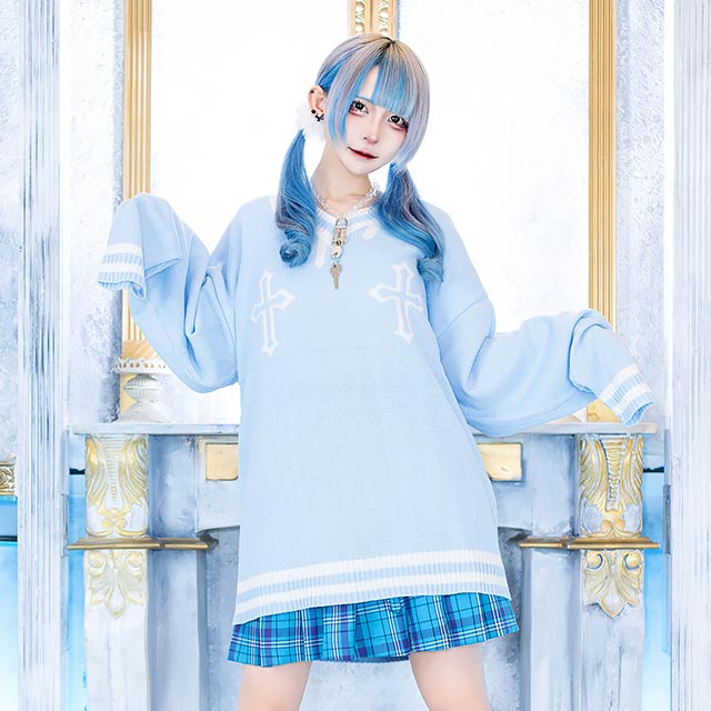 LISTEN FLAVORåե졼СŷȤΥƥ饤 Vͥå˥åȡL.BLUEWHITE