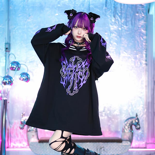 ふわふわねこ耳クリップ 【BLACKxLIGHT PURPLE】／Kuuai｜LISTEN