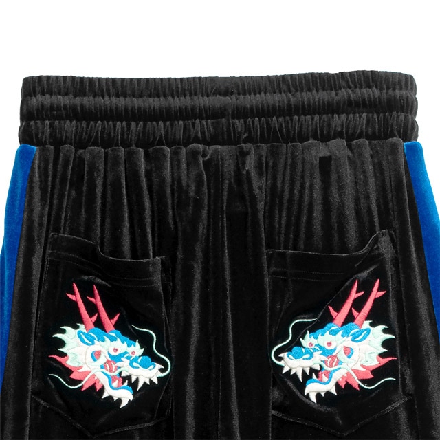 ドラゴンベロアトラックパンツ【BLACK】｜LISTEN FLAVOR(リッスン