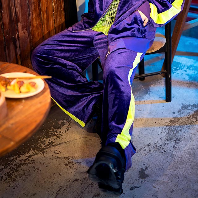 LISTEN FLAVOR 天界のベロア半袖ジャージ 地雷 LISTEN FLAVOR