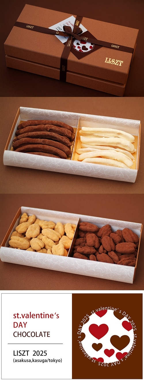 オレンジピール&レモンピール&ピーカンナッツ(キャラメル&ココア) /チョコレート4種類/アンダンテ (M) BOX入り×2段/"バレンタインデー2025"
