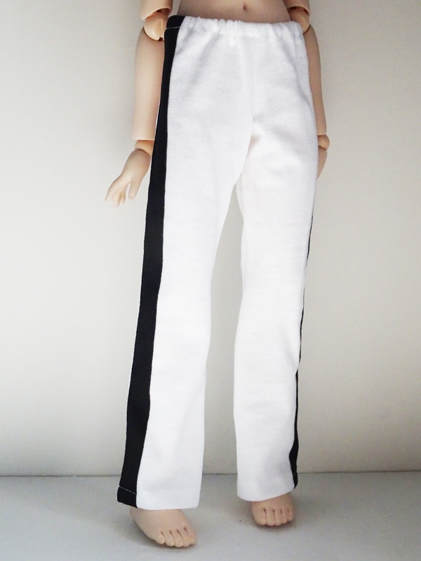 単品】MDD ジャージパンツ（白/黒ライン） | 【40～50cm】単品