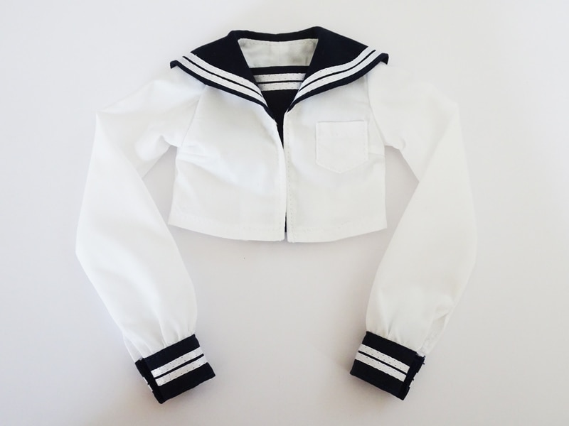オビツ50サイズ 制服セット オビツ50 セーラー服/ロング丈（胸当てあり:冬服/紺/白ライン