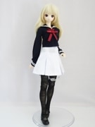 オビツ50サイズ 制服セット オビツ50 セーラー服/ロング丈（胸当てあり:冬服/紺/白ライン