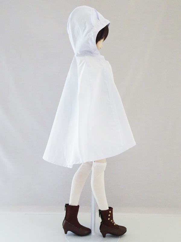 白薔薇ケープ 単品】50cm～60cmフリーサイズ アニマルロングケープ（白ねこ