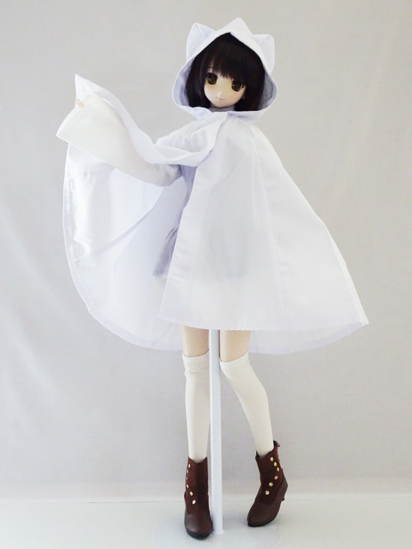 単品】50cm～60cmフリーサイズ アニマルロングケープ（白ねこ